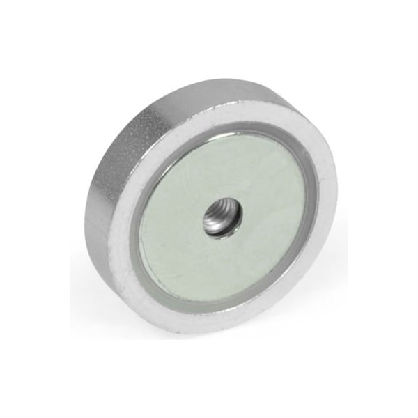 J.W. Winco 50.5-ND-32 Retaining Magnet Assembly Disc-Shaped w/ Tapped Hole - 1.26" Diameter, Steel
